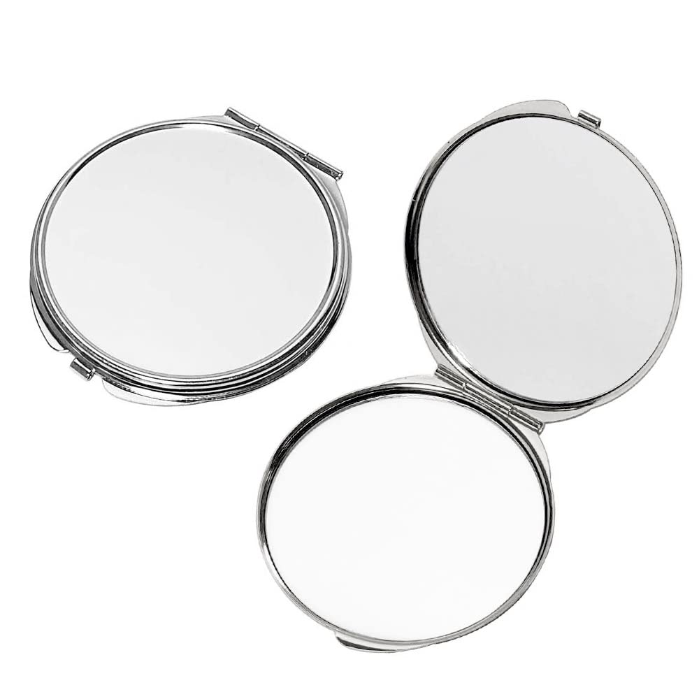 Amazon.co.jp: コンパクトミラー 両面鏡 丸型 1個入 シルバー